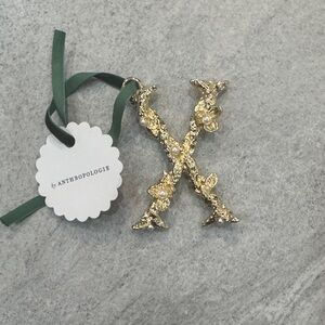 Anthropologie Gold Floral Initial Ornament - a few letters available $10 decaf